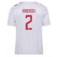 Camiseta Dinamarca Joachim Andersen #2 Segunda Equipación Replica Eurocopa 2024 mangas cortas